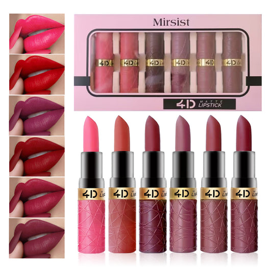 6 PCs Lipstick Kit Matte European And American Valentine's Day